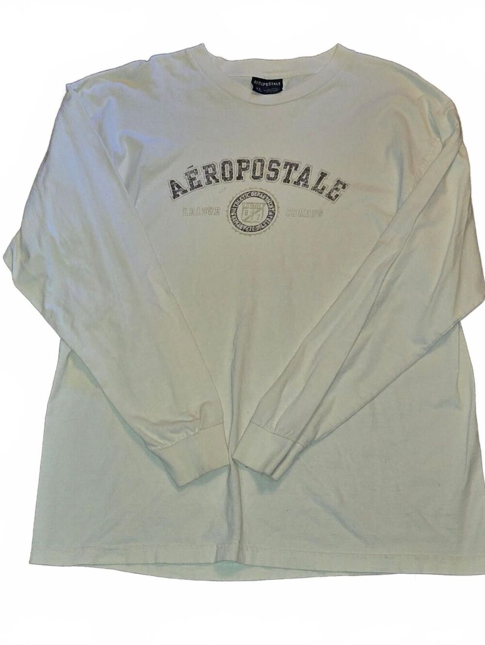 Vintage Y2K Shirt Mens XL Aeropostale Long Sleeve Print Logo Spellout 2000s Blue